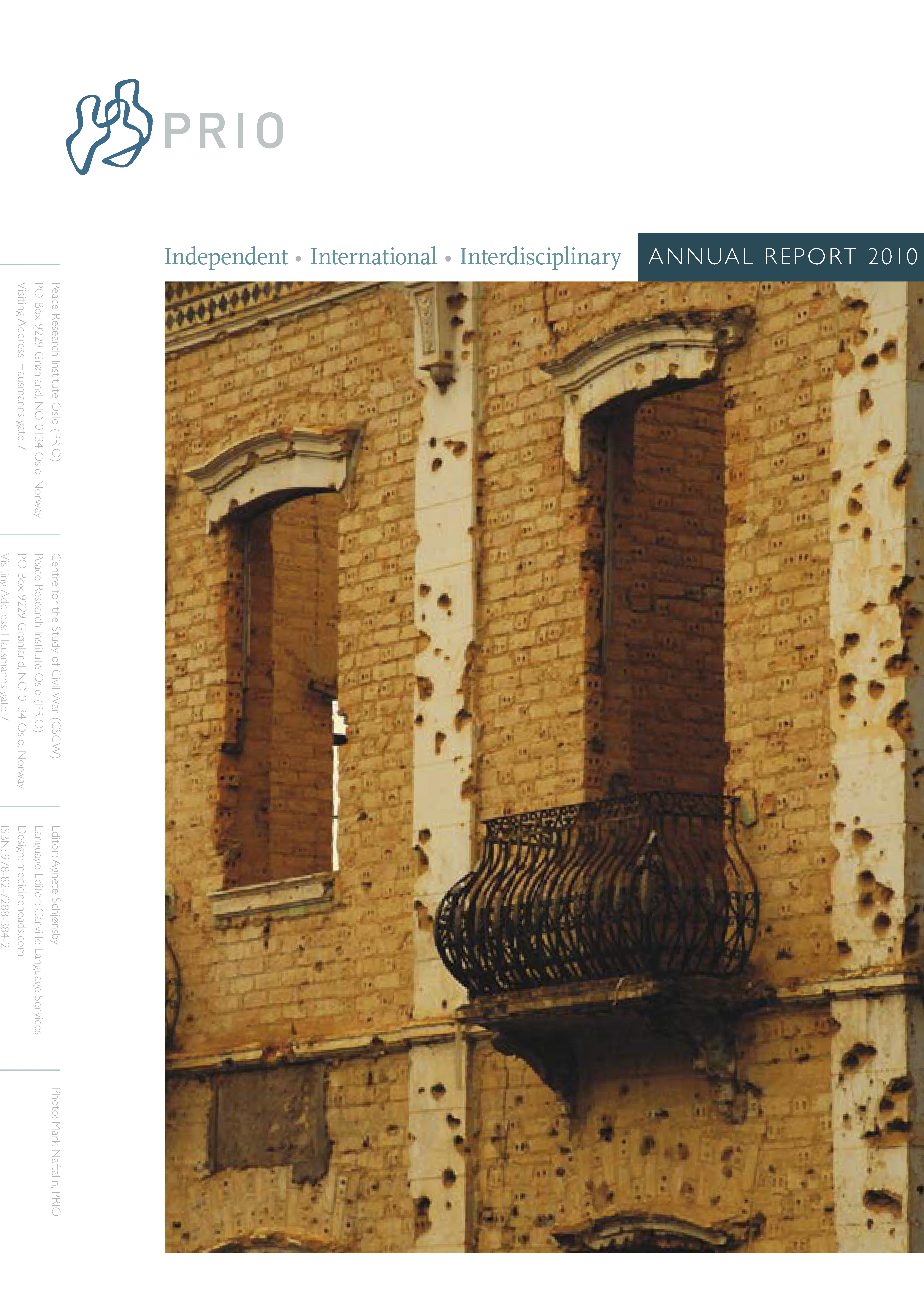 PRIO Annual Report 2010 front cover